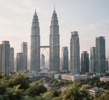 The Kuala Lumpur skyline with the Petronas Twin Towers