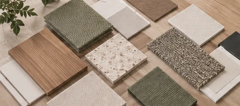 Material board with finish samples