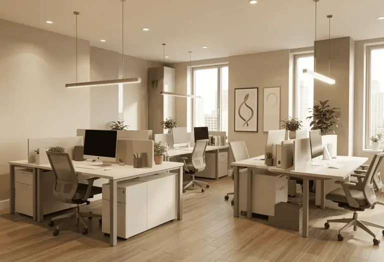 Small office floor with workstations