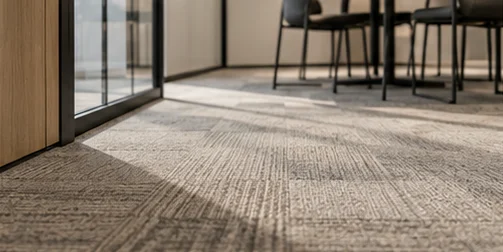 Carpet tiles in an office meeting area